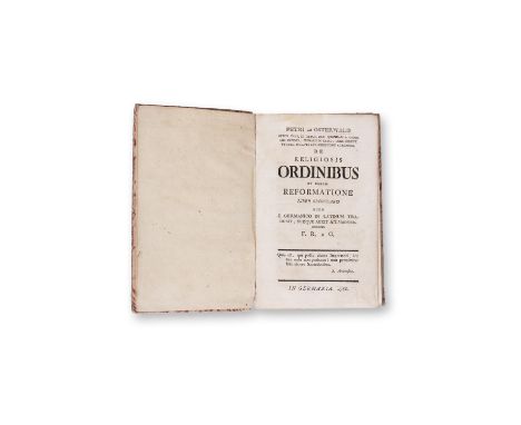 AB OSTERWALD, PETRI: DE RELIGIOSIS ORDINIBUS1781 | PUBLISHER: Germania | NUMBER OF PAGES: 145 + index | LANGUAGE: Latin | DIM