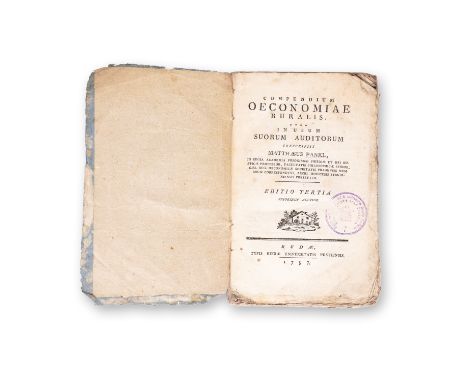 PANKL, MATTHAEUS (1740-1798): COMPENDIUM OECONOMIAE RURALIS1797 | PUBLISHER: Budae, Regiae Universitatis Pestinensin | NUMBER