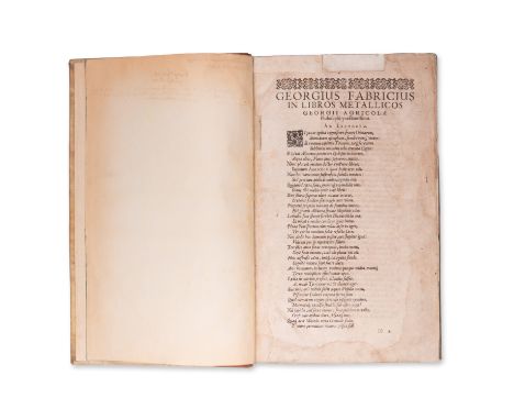 [AGRICOLA, GEORGIUS] (1494-1555): DE RE METALLICA LIBRI XII | NUMBER OF PAGES: 477 | LANGUAGE: Latin | DIMENSIONS: 335 x 206 