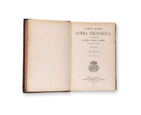 AQUINATIS, THOMAS (1225-1274): SUMMA THEOLOGICA DILIGENTER II.1891 | PUBLISHER: Augustae Taurinorum, Petrus Marietti | NUMBER