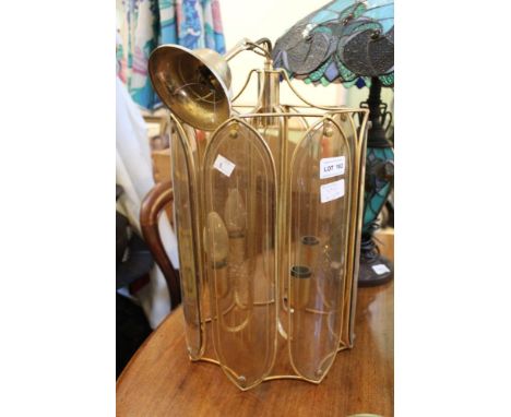 A John Lewis light fitting, three sconce with eight glass panels