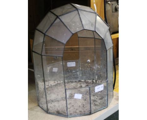 A leaded glass flat back terrarium style planter