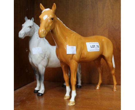 Beswick - two horses grey and light chestnut