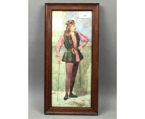 WILLIAM G. MILLER,STUDY OF A COURTIER,watercolour, signed, inscribed and dated 'To R. Maitland Cowan With Regards From Willia