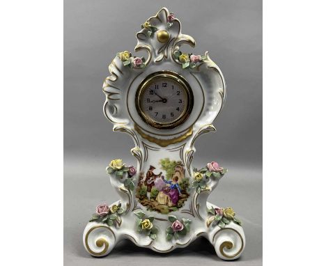 FRENCH STYLE MANTEL CLOCK,of Roccoco design, 22cm high