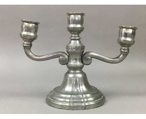 DECORATIVE CANDELABRUM,18cm high, along with other items including a coloured lidded dish and a battery operated rainbow ligh