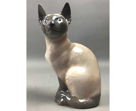 ROYAL COPENHAGEN CAT,along with a Shelley hand painted cup (2)