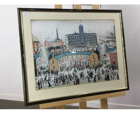 AFTER LAURENCE STEPHEN LOWRY RBA RA (BRITISH 1887 - 1976),V E DAY CELEBRATIONSlithograph on paperoverall size 62cm x 76cm Mou