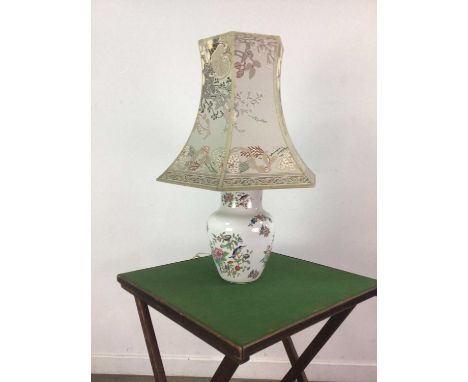 AYNSLEY TABLE LAMP,with shade, along with two other table lamps, a footstool and a card table (5)