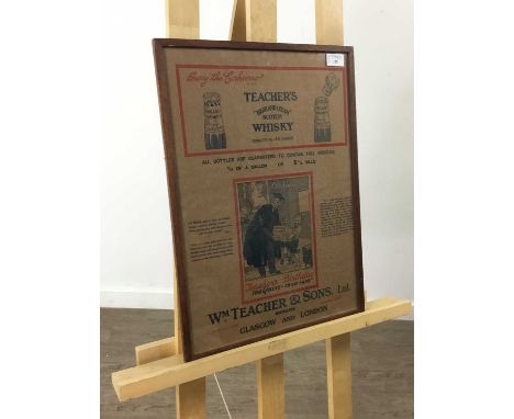 AUTHENTIC 'TEACHERS HIGHLAND SCOTCH WHISKY' POSTER,framed, 51.8cm x 37.8cm overall