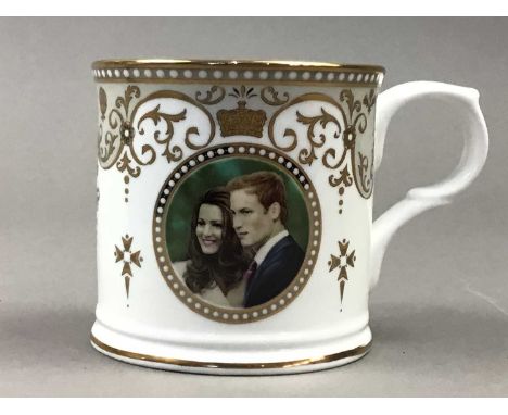 LOT OF QEII AND LATER COMMEMORATIVE CERAMICS,including Shelley, Coalport, Royal Worcester, Aynsley and others, also four comm
