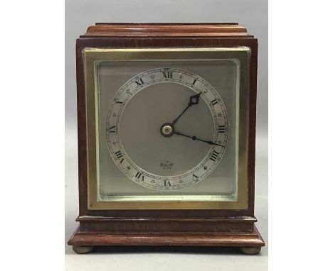 MAHOGANY CASED MANTEL CLOCK,by Elliott, 16cm high 