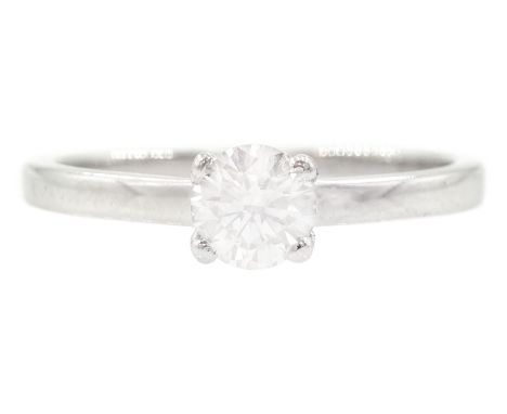 18ct white gold single stone round brilliant cut diamond ring, hallmarked, diamond approx 0.30 caratCondition Report:Approx 2