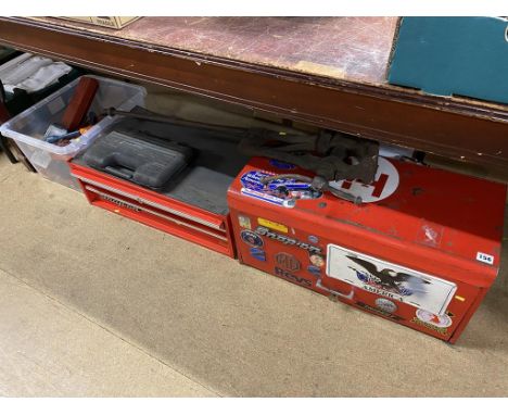 Various tools, to include two Snap On tool cabinets etc.