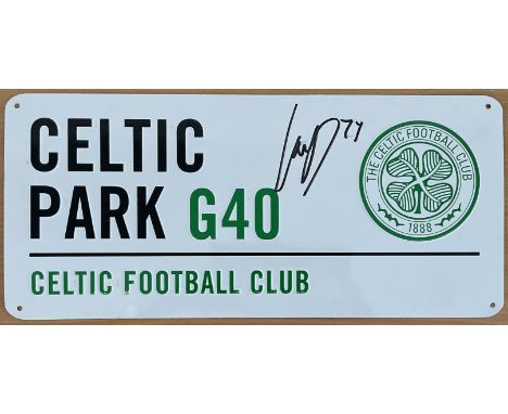 Football Karamoko Dembele signed Celtic Park G40 Celtic Football Club metal road sign. Good condition. All autographs come wi