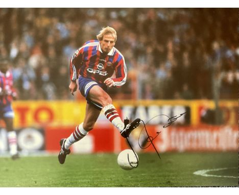 Football Jurgen Klinsmann signed Bayern Munich World Cup 16x12 colour photo. Good condition. All autographs come with a Certi