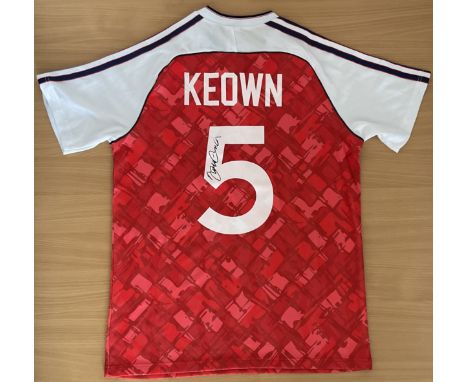Football Martin Keown signed Arsenal vintage Adidas replica home shirt signature on number size medium. Good condition. All a