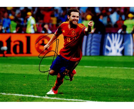 Football Juan Mata signed Spain 12x8 colour photo. Juan Manuel Mata García (born 28 April 1988) is a Spanish professional foo