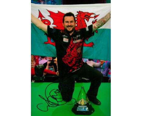 Darts Johnny Clayton signed 12x8 colour photo. Jonny Clayton (born 4 October 1974) is a Welsh professional darts player who p