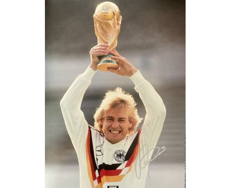 Football Jurgen Klinsmann signed Germany World Cup 16x12 colour photo. Good condition. All autographs come with a Certificate
