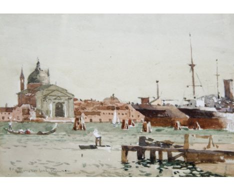 Norman Wilkinson (British, 1878-1971) The Redentore, Venice signed (lower left), titled (to gallery label on reverse) waterco