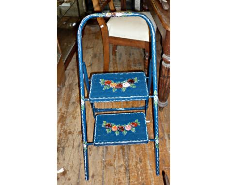 Bargeware painted tin step ladder
