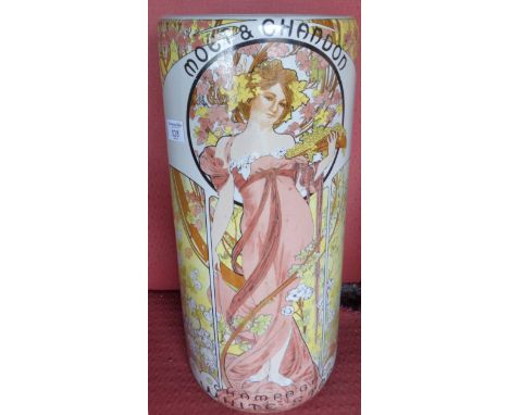 Ceramic Art Nouveau style stick stand advertising Moet et Chandon champagne