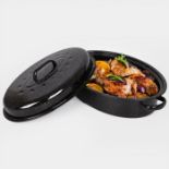 Boxed Enamel Self-Basting Roasting Tin With Lid. - P4.