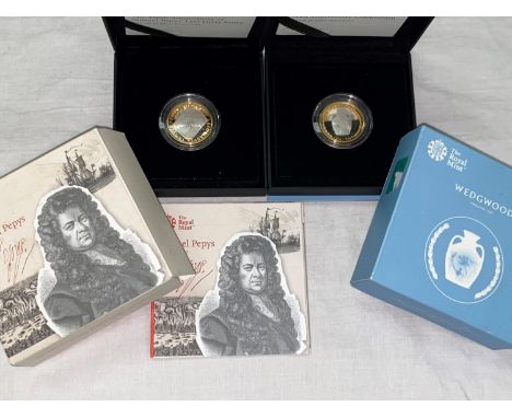 GB: silver £2 coins, Wedgwood and Samuel Pepys 