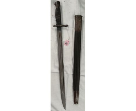 A US Remington 1913 pattern bayonet with scabbard, blade stamped 1918, (blade 43cm) 