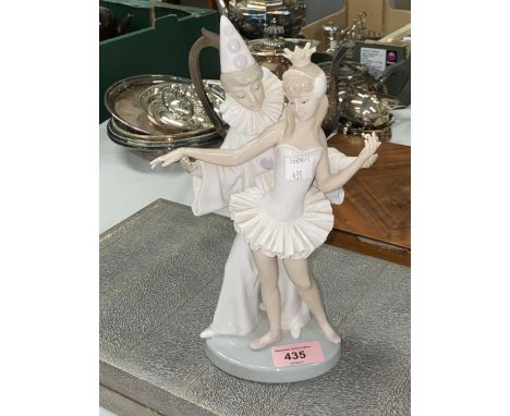 A Lladro group:  clown and ballet dancer, height 22 cm 