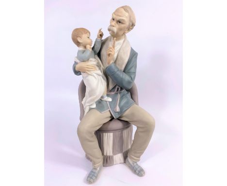 A Lladro group:  grandfather and child, height 29 cm 