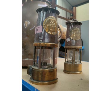 2 Miner's safety lamps by the "Protector" Light Co Eccles 