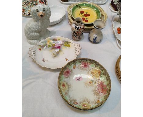 A Royal Doulton fruit bowl 'Indestructible Flowers' (small chip to rim); A Royal Worcester signed hand painted comport etc 