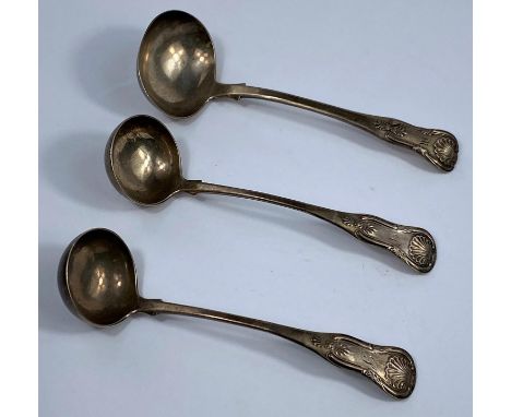 A silver pair of Scottish Provincial ladles by George Ritchie, Arbroath, c 1840, 2.7 oz; and another, maker M &amp; G, Edinbu