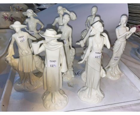 Royal Worcester 9 'The 1920's Vogue Collection ceramic figures - Ellen 1920, Daisy 1922, Molly 1923, Poppy 1924, Clara 1925, 