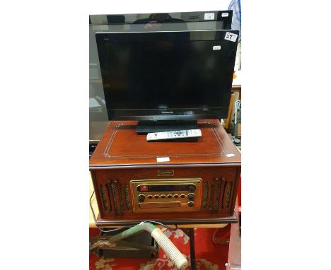 A Vintage Collection combination, record/CD/radio together with a Panasonic TX L19E3B television with handset (2). 