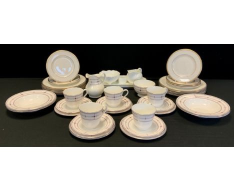 Ceramics - Royal Doulton 'Infinity' tea service for five, Royal Doulton 'New Romance' plates, Wedgewood Country ware; etc 