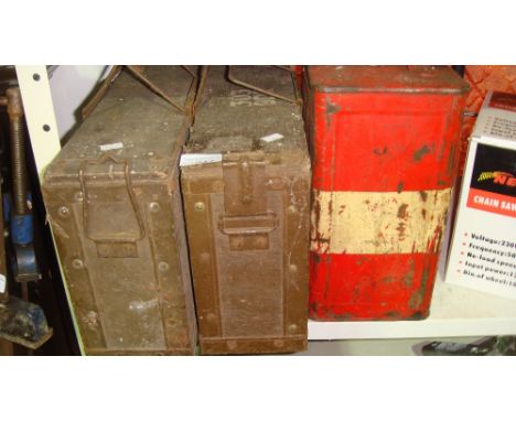 2 x 303 ammunition boxes & Pratts spirit can 