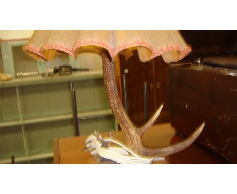 Vintage stags antler table light