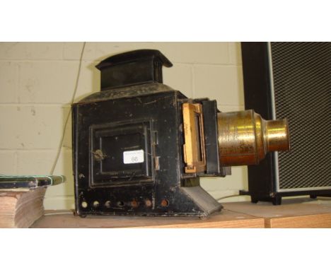 Antique magic lantern slide projector