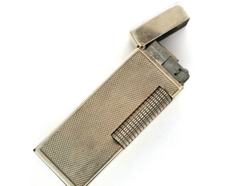 Dunhill white metal gas lighter. P&amp;P Group 1 (£14+VAT for the first lot and £1+VAT for subsequent lots) 