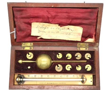 Antique walnut cased Sikes hydrometer. P&amp;P Group 2 (£18+VAT for the first lot and £3+VAT for subsequent lots) 