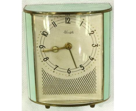 1930s German Kienzle alarm clock, H: 90 mm. working at lotting. P&amp;P Group 1 (£14+VAT for the first lot and £1+VAT for sub