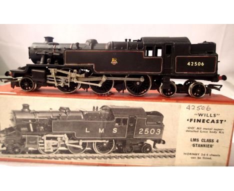 OO scale  Wills Firecast kit built/Hornby chassis, Stanier tank, 2.6.4. Class 4, Black, Early Crest, 42506, very good build a