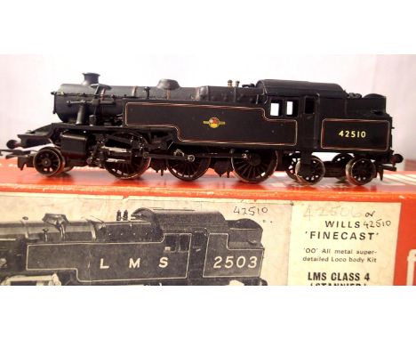 OO scale Wills Finecast kit built/Hornby chassis Stanier Class 4, 2.6.4 tank, 42510, Black, Late Crest, very good build/finis