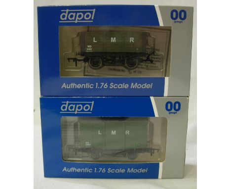 Two Dapol/Wessex limited edition wagons, both in Longmoor Military Railway Livery. Near mint condition, storage wear to boxes