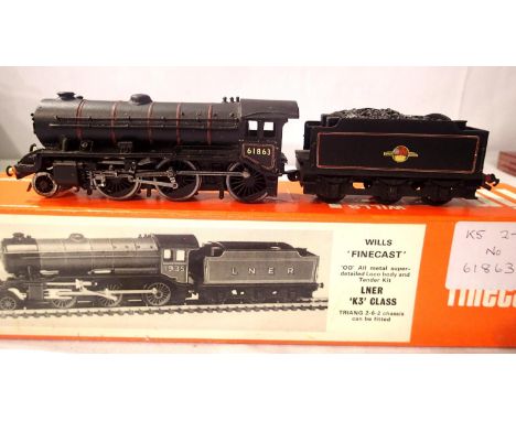 OO scale Wills Firecast kit built/Bachmann chassis, Class K3/K5, Black, Late Crest, 61863, very good build, finish, in kit bo