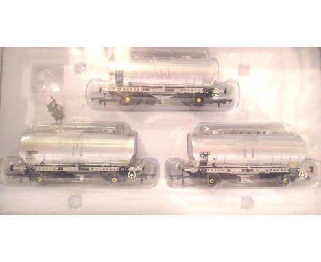 Accurascale set of three Cemflo/PCV bulk cement wagons, nos -8541, 8544, 8547, in excellent condition, boxed. P&amp;P Group 1