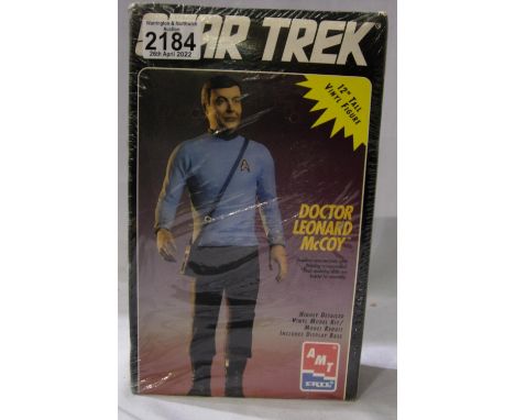 AMT Star Trek vinyl model kit Doctor Leonard McCoy on display base, H: 30cm, sealed as new. P&amp;P Group 1 (£14+VAT for the 